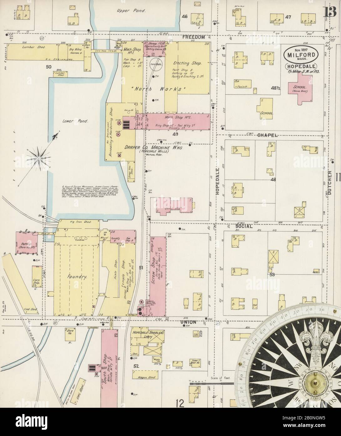 Image 13 of Sanborn Fire Insurance Map from Milford, Worcester County