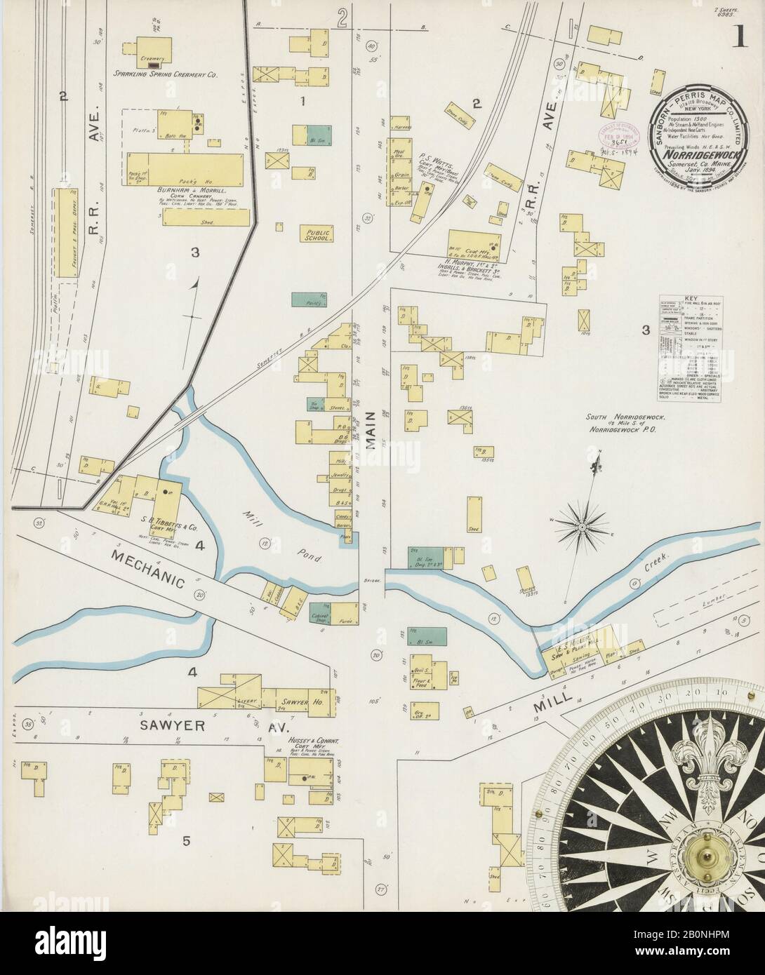 Image 1 of Sanborn Fire Insurance Map from Norridgewock, Somerset