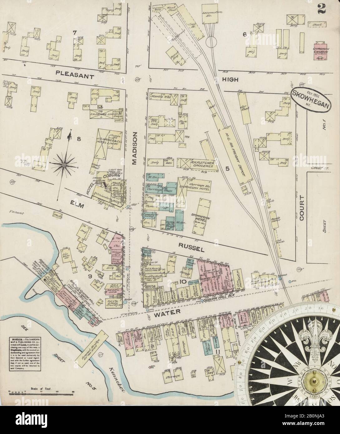 Skowhegan maine map hires stock photography and images Alamy