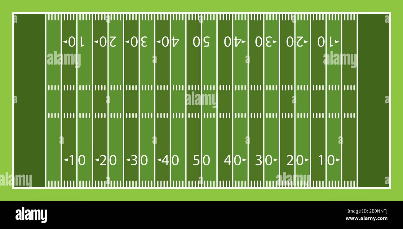 field green grass sport lines yard illustration american football Stock