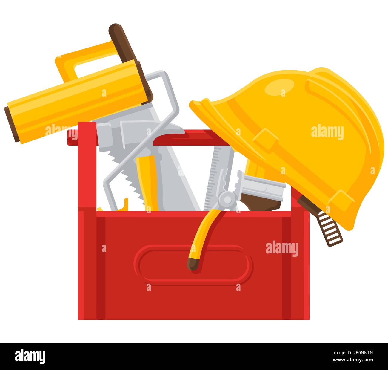 construction tools box red repair illustration Stock Photo