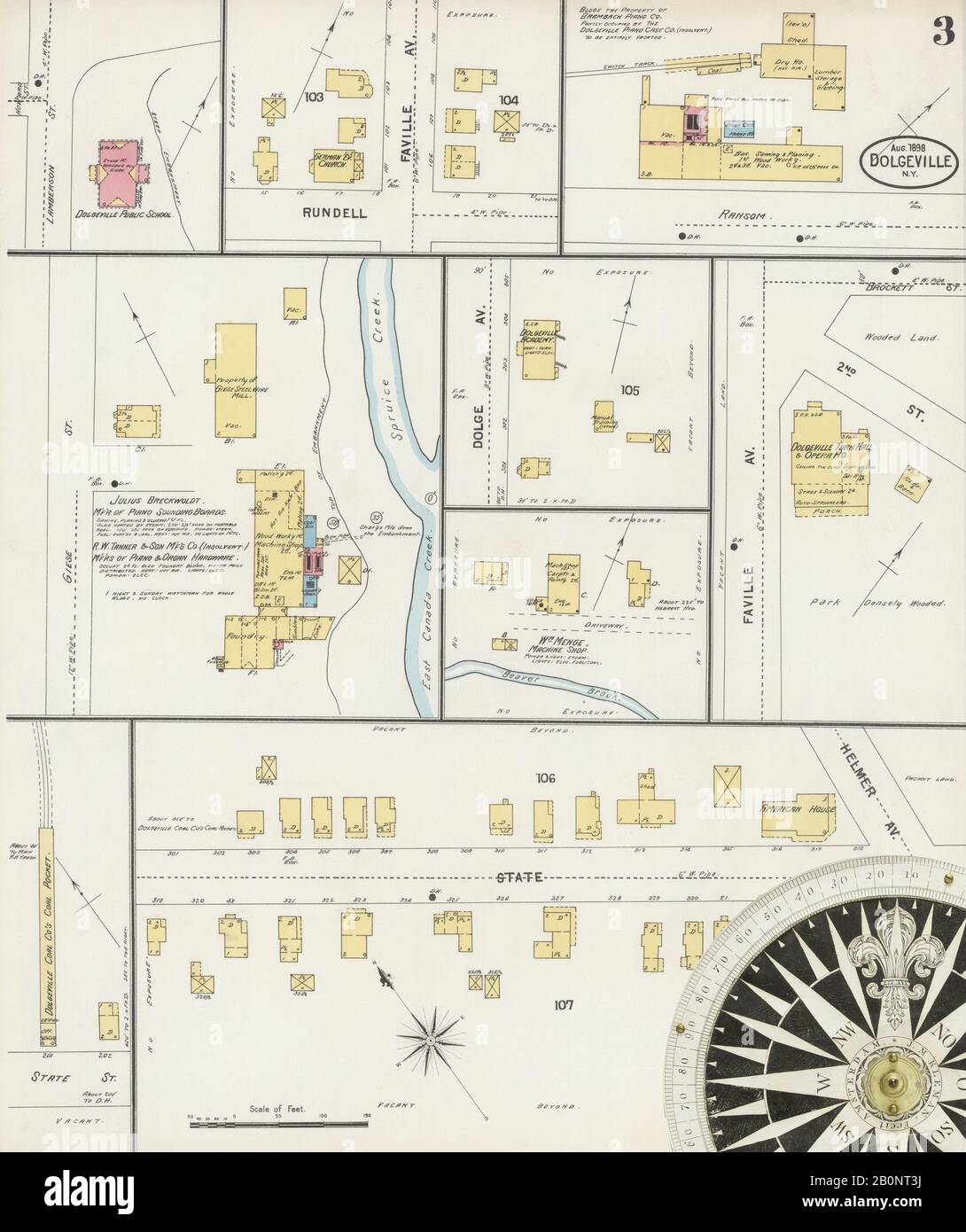 Image 3 of Sanborn Fire Insurance Map from Dolgeville, Hirkimer County, New York. Aug 1898. 3