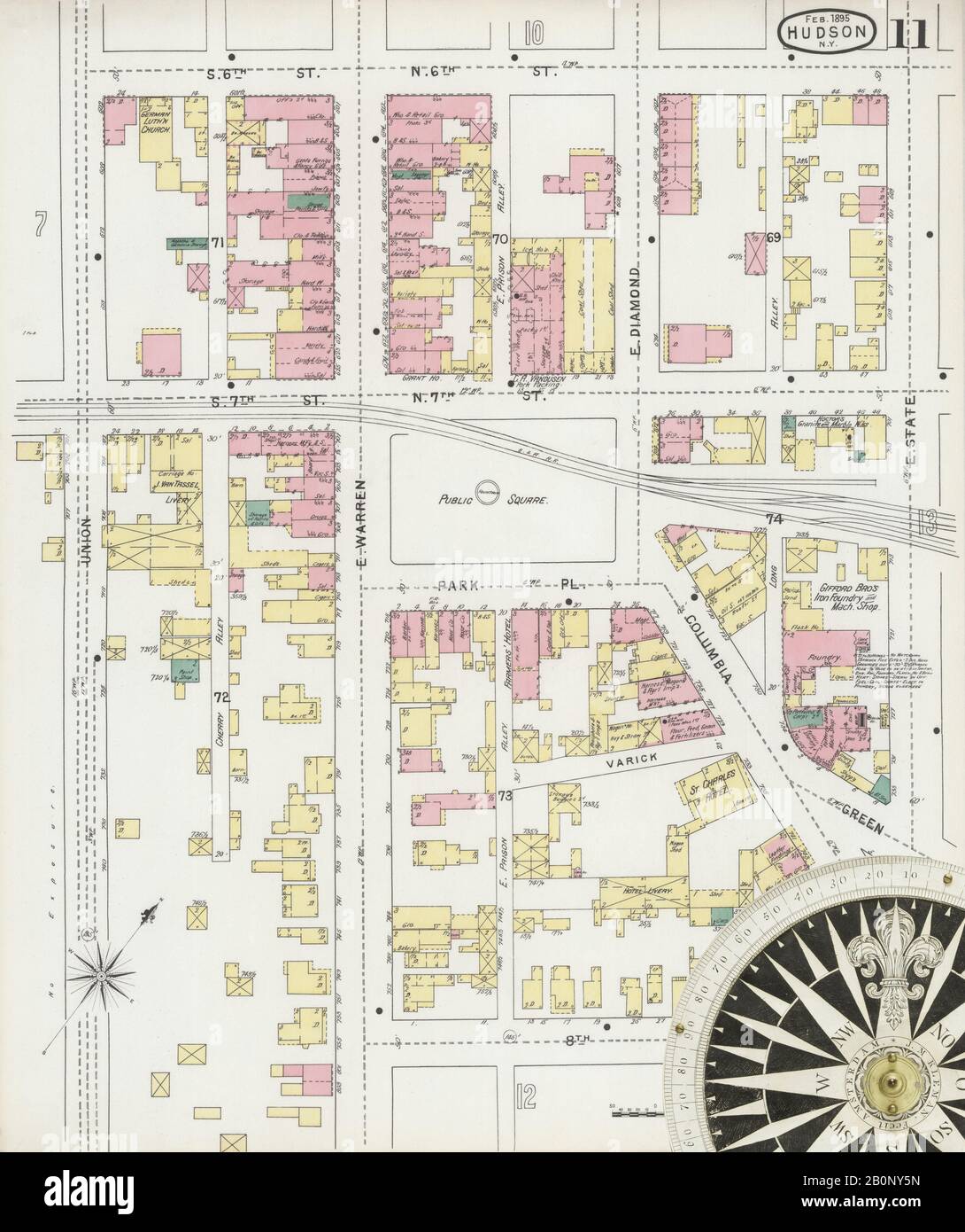 Historic Sanborn Fire Insurance Map from Hudson, Columbia County, New York