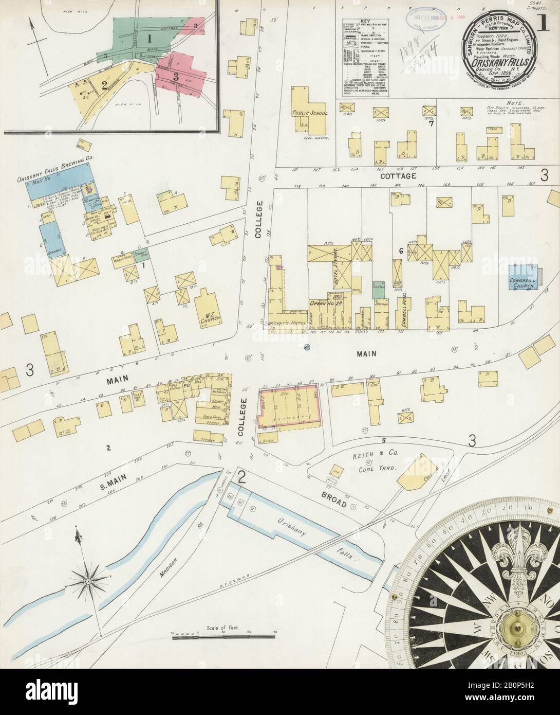 Image 1 of Sanborn Fire Insurance Map from Oriskany Falls, Oneida