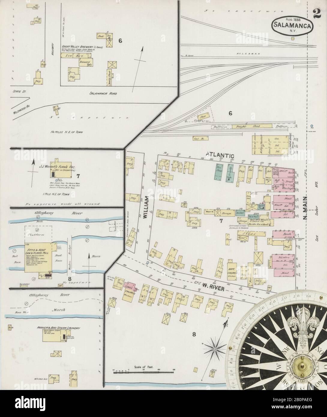 Image 2 of Sanborn Fire Insurance Map from Salamanca, Cattaraugus County, New York. Aug 1888. 4