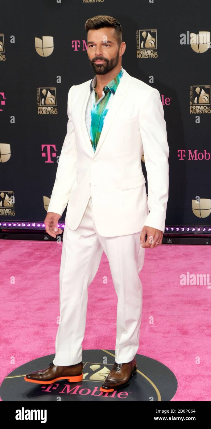 Miami United States 20th Feb 2020 Ricky Martin Walks The Red Carpet At The Univision 2020 Premio Lo Nuestro Award Show At The American Airlines Arena In Miami Florida Thursday February 20