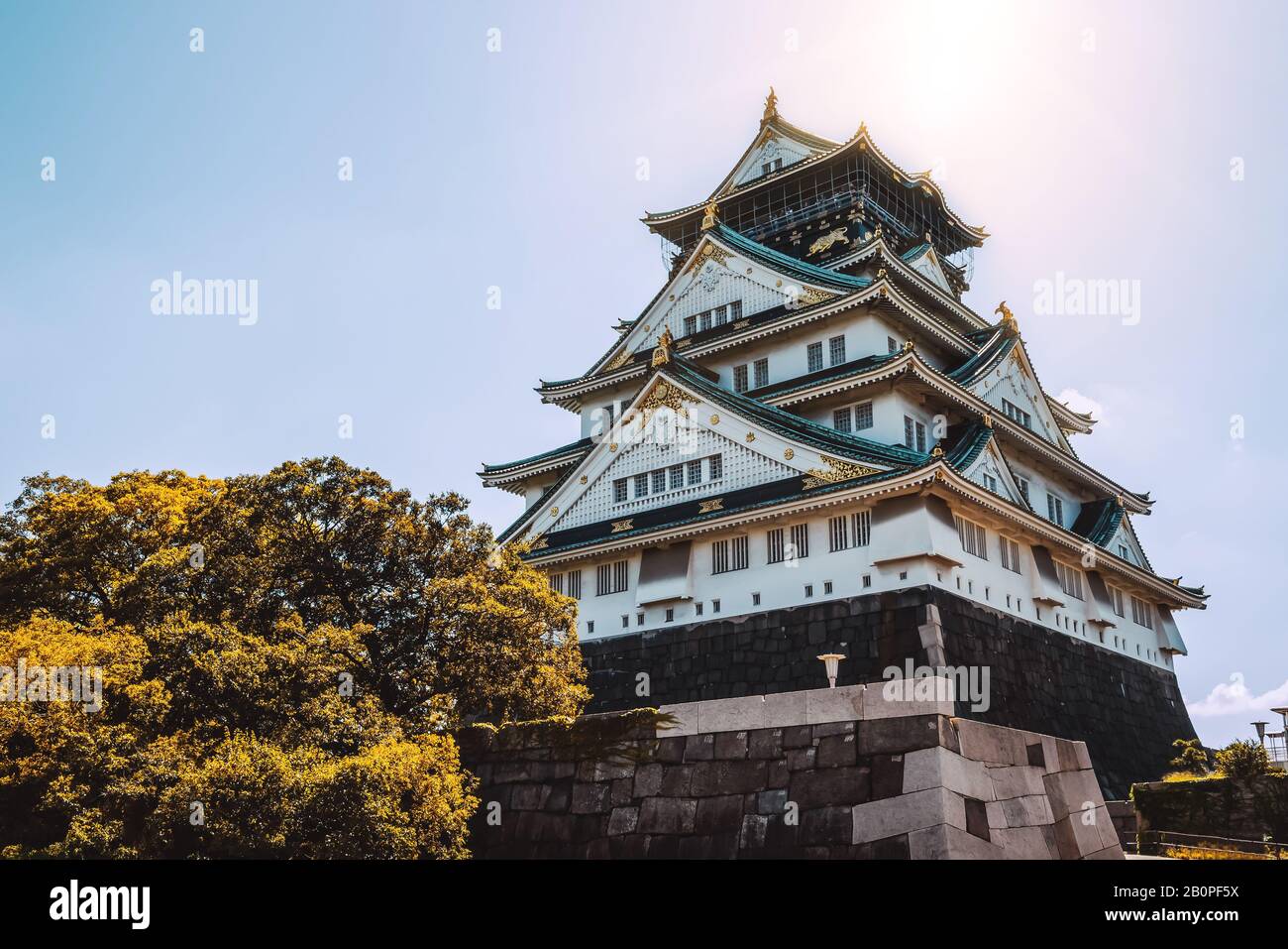 The Osaka castle in Osaka, Japan, is the famous landmark and popular ...