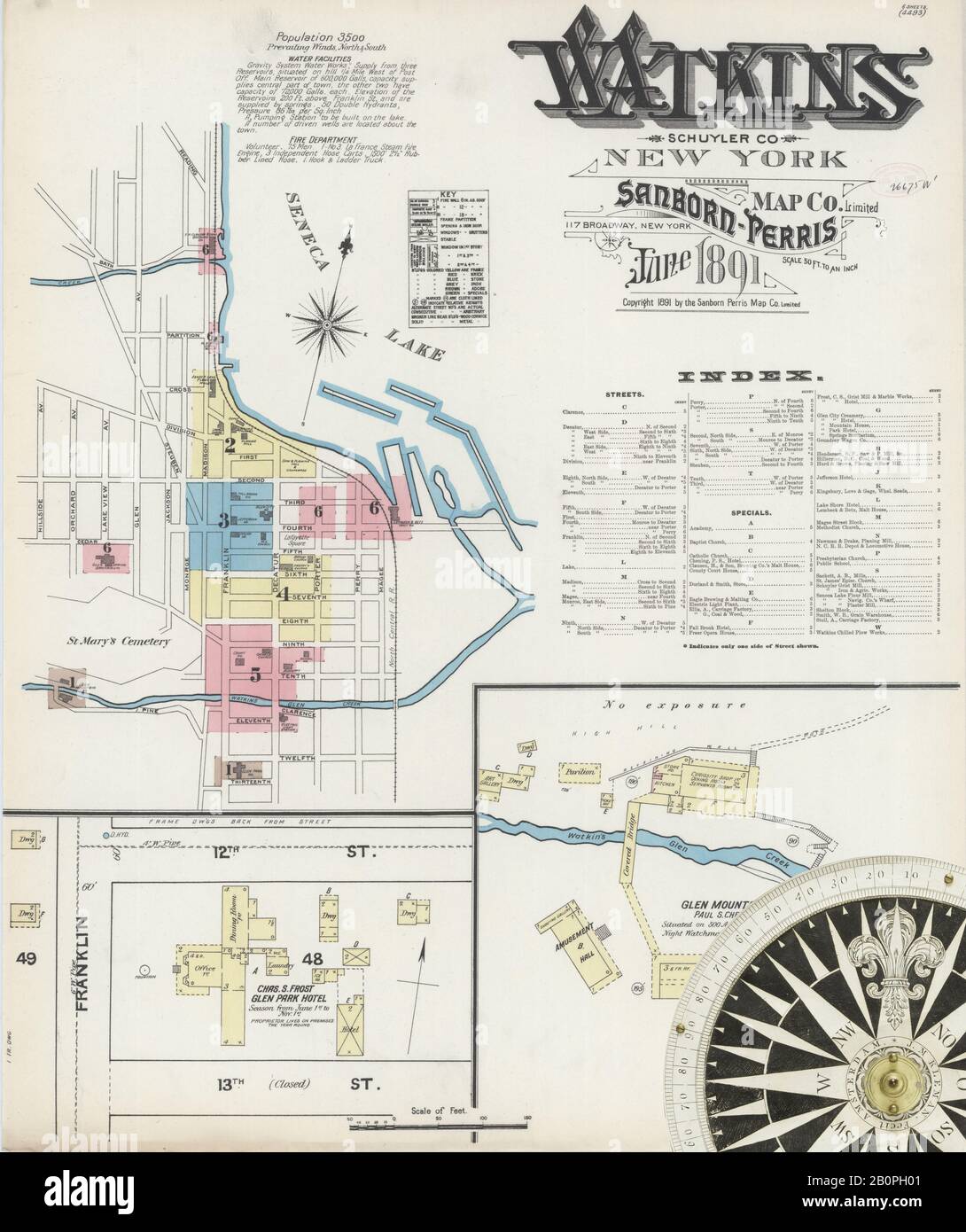 Image 1 of Sanborn Fire Insurance Map from Watkins Glen, Schuyler