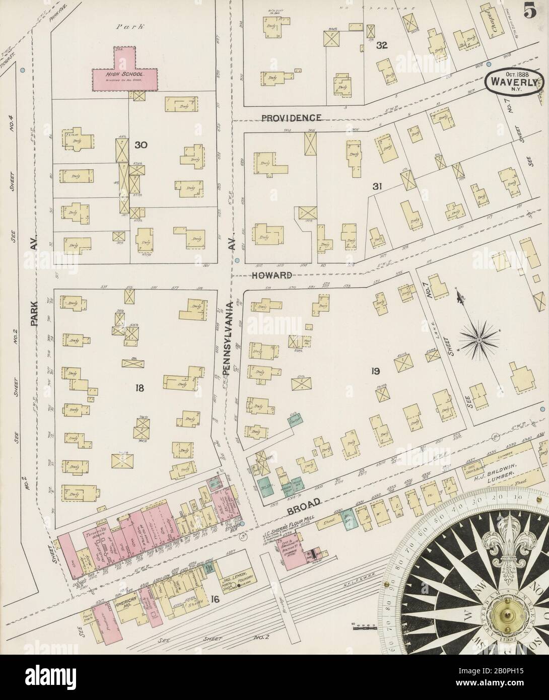 Image 5 of Sanborn Fire Insurance Map from Waverly, Tioga County, New