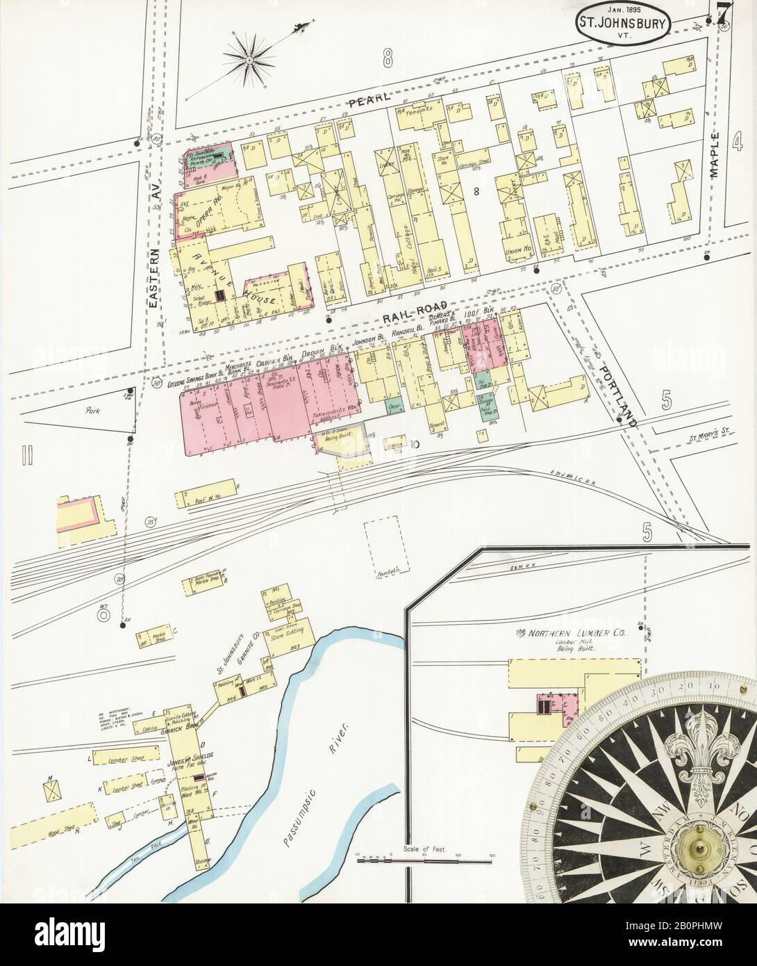 Image 7 of Sanborn Fire Insurance Map from Saint Johnsbury, Caledonia County, Vermont. Jan 1895