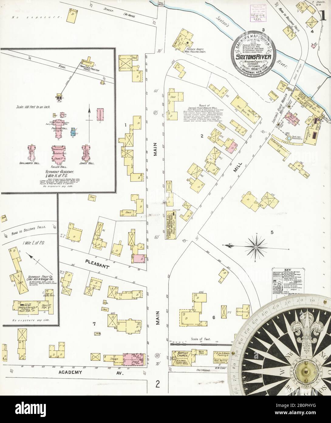 Image 1 of Sanborn Fire Insurance Map from Saxton's River, Windham