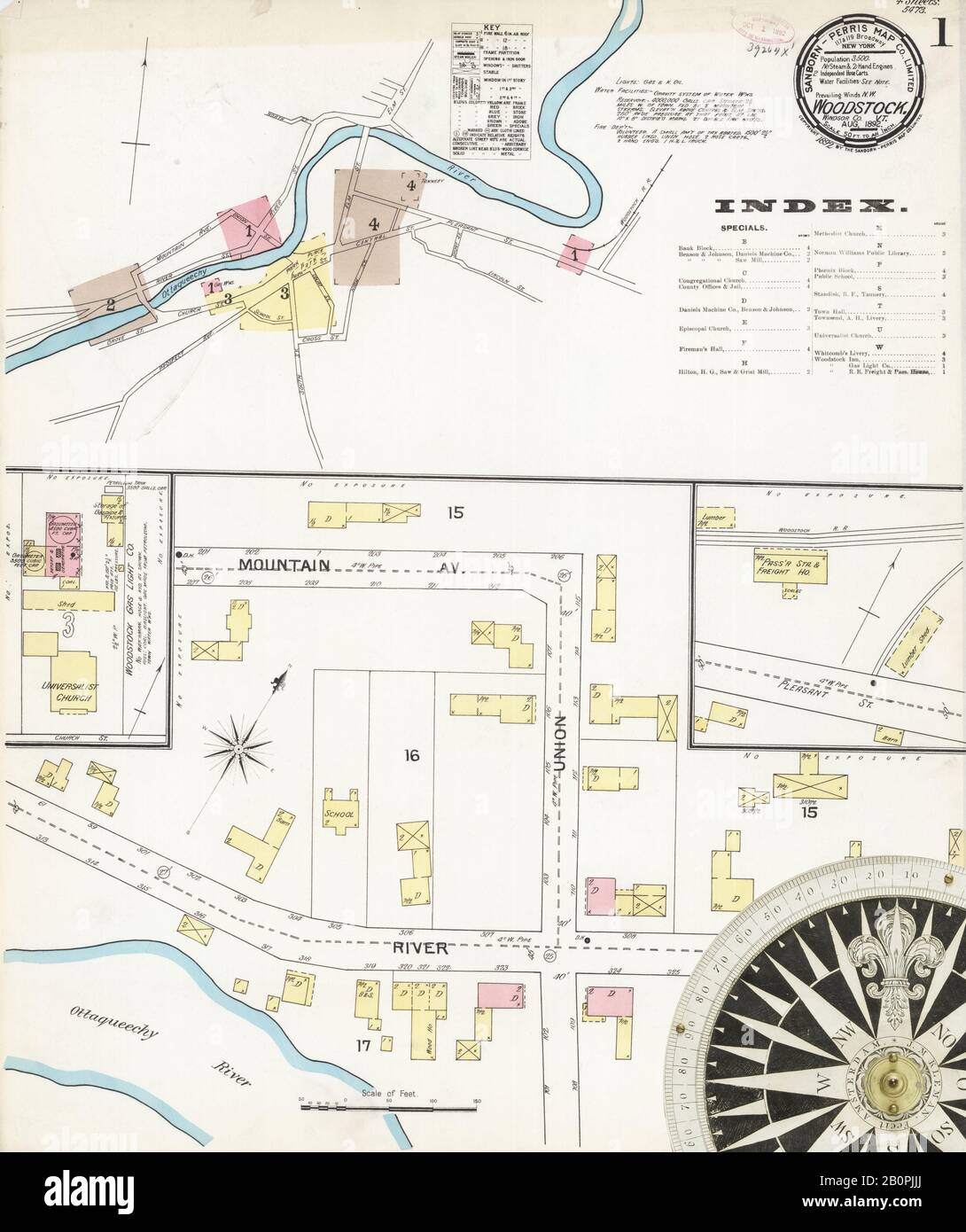 Image 1 of Sanborn Fire Insurance Map from Woodstock, Windsor County