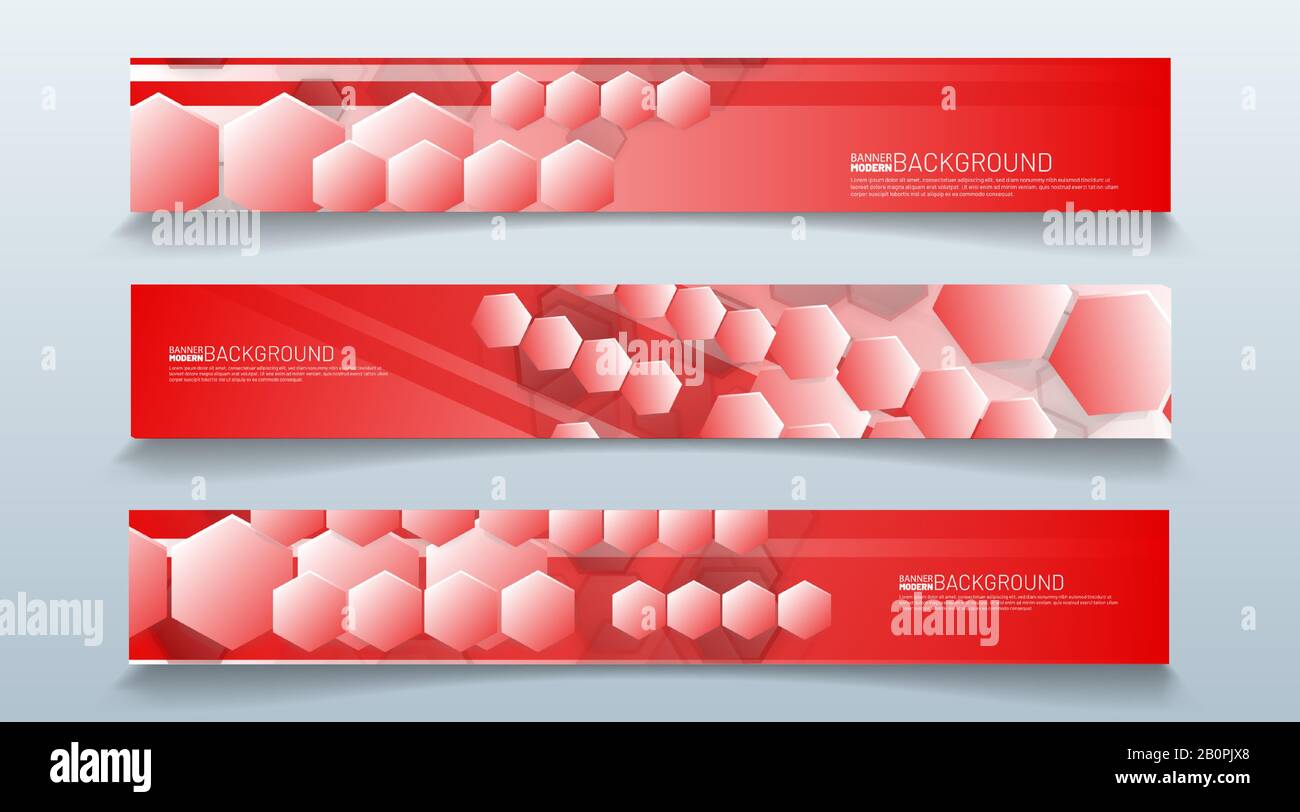 set rectangular banner background. modern abstract vector design Stock Vector