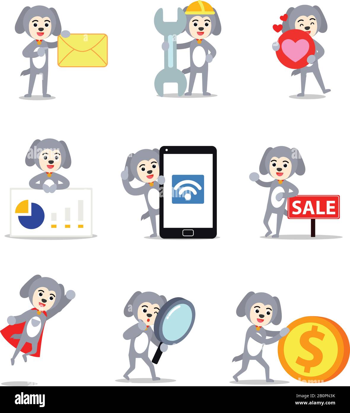 Vector set man dog Stock Vector Images - Alamy