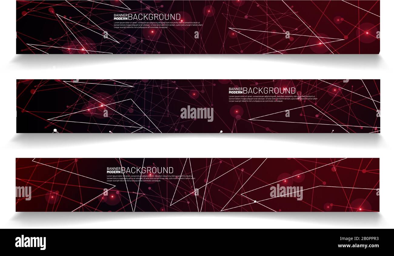 set rectangular banner background. modern abstract vector design Stock Vector