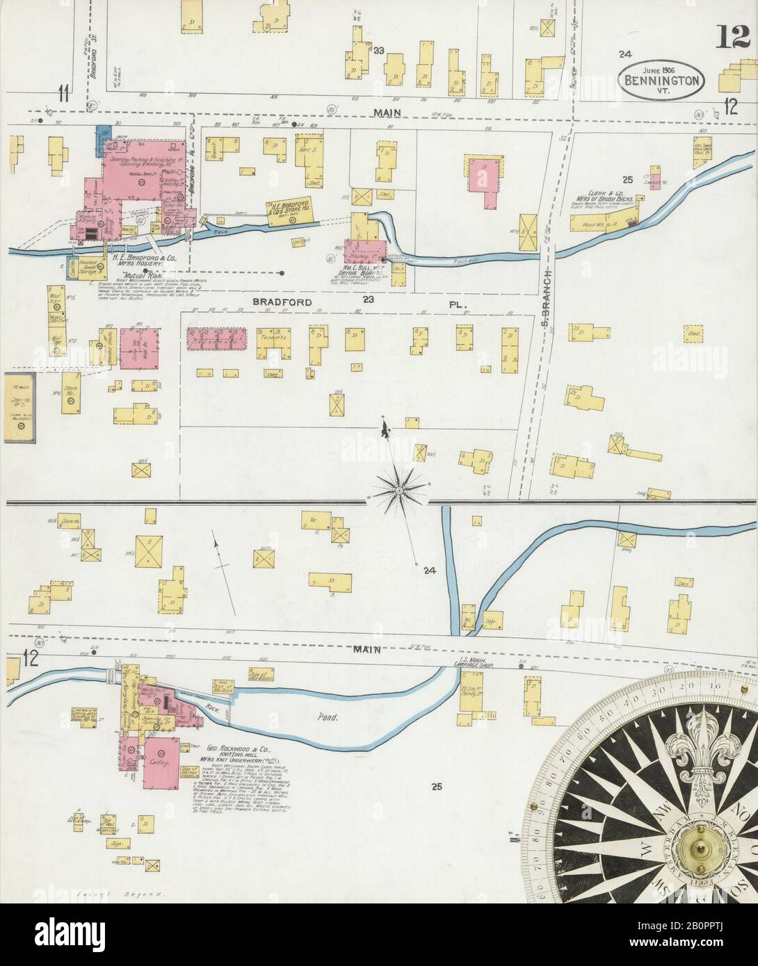Sanborn Fire Insurance Map from Bennington, June 1906