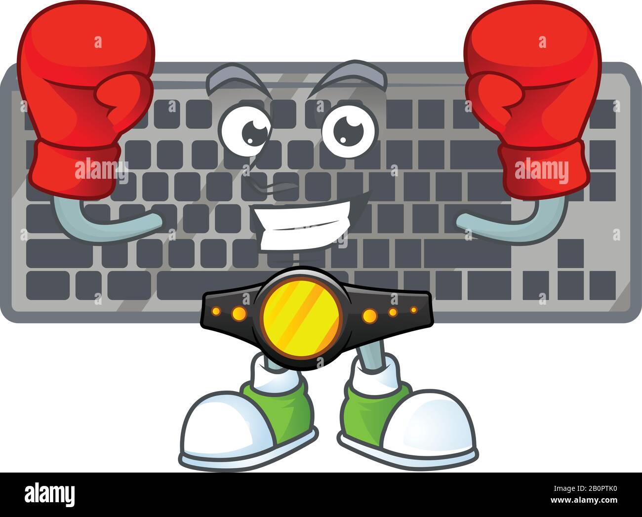 A sporty Boxing black keyboard cartoon character design style Stock ...