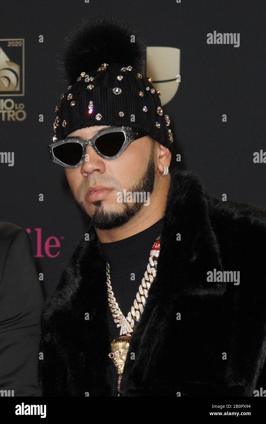 Miami, FL, USA. 20th Feb, 2020. Anuel AA at Univision's 32nd Annual Premio Lo Nuestro Awards at the AmericanAirlines Arena in Miami, Florida on February 20, 2020. Credit: Aaron Gilbert/Media Punch/Alamy Live News Stock Photo