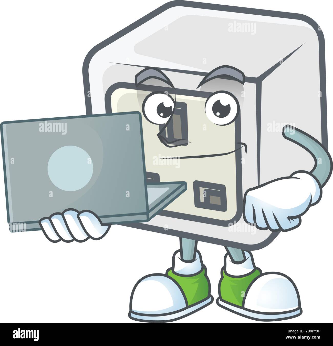 A smart USB power socket mascot icon working with laptop Stock Vector ...