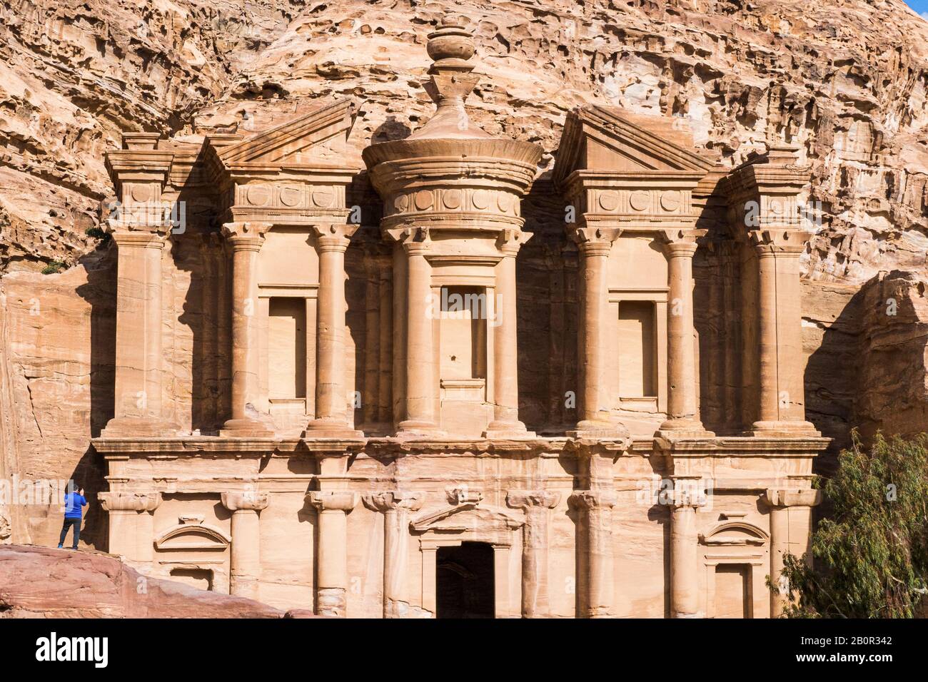 View Of Monastery, Petra Jordan Stock Photo