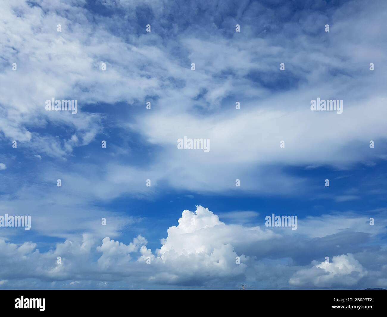 beautiful blue sky with white clouds. skyscape background for wallpaper. Stock Photo