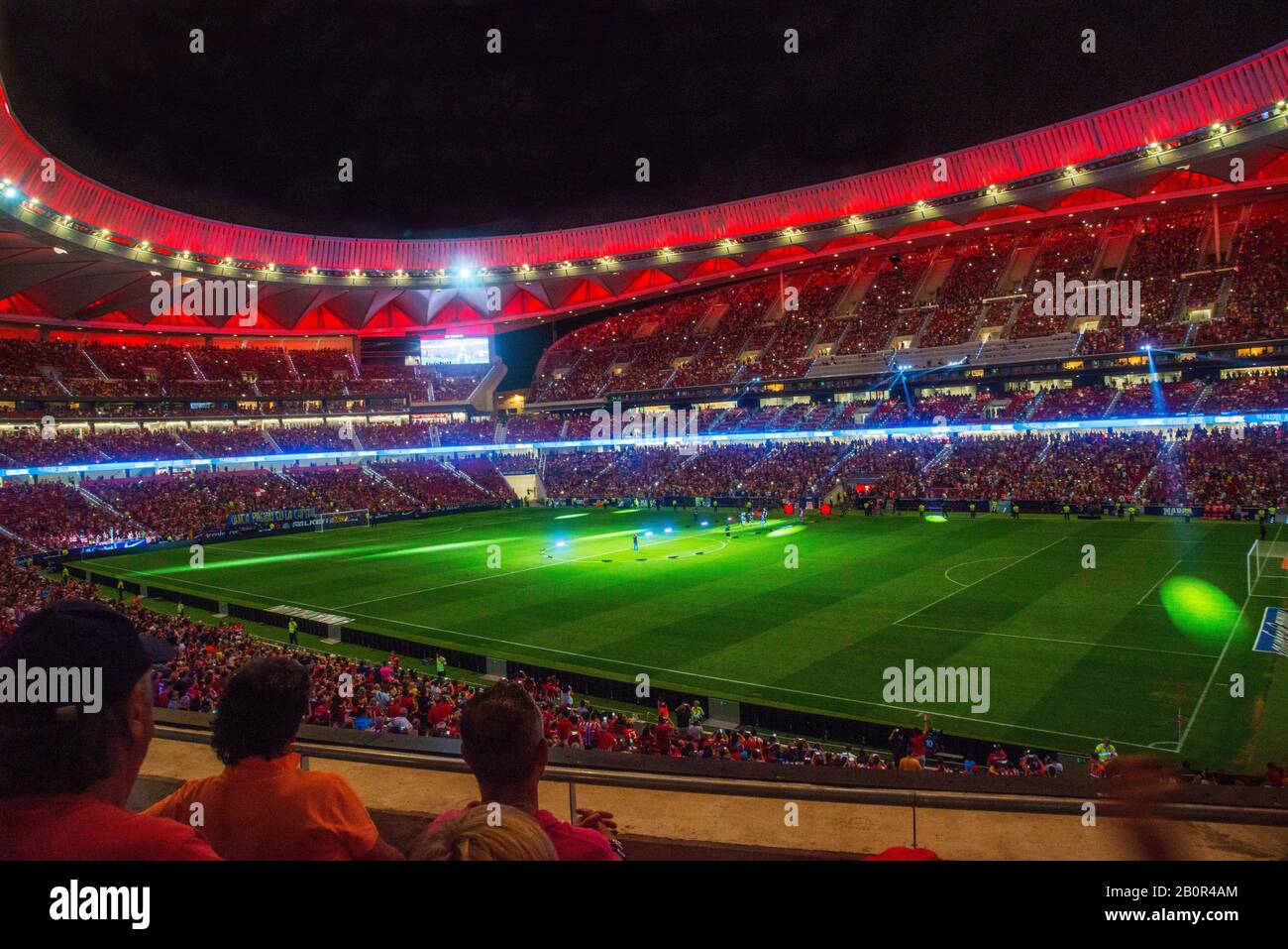 Wanda Metropolitano stadium, night view. Madrid, Spain. Stock Photo