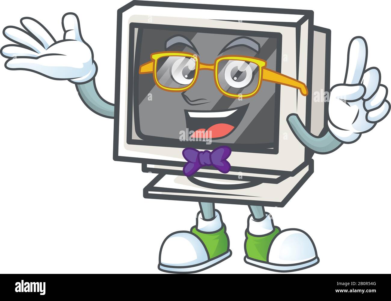 The Geek character of vintage monitor mascot design Stock Vector Image ...