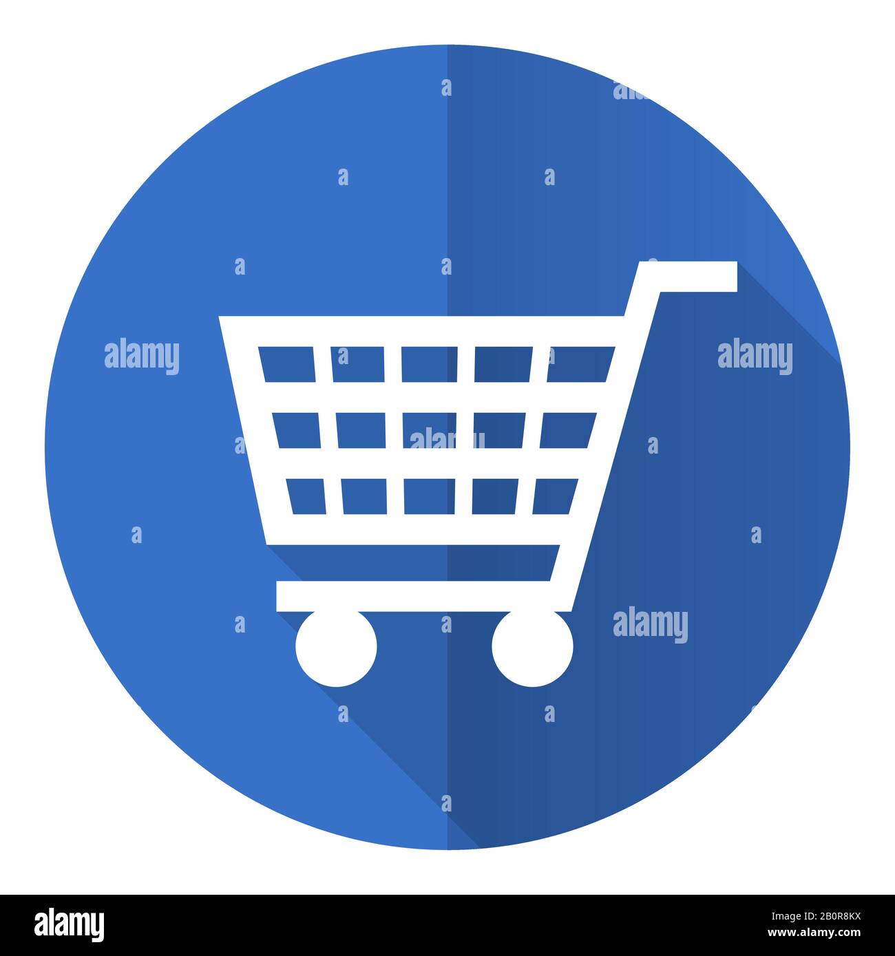 Shopping cart blue flat design vector icon, shop, trolley concept illustration Stock Vector
