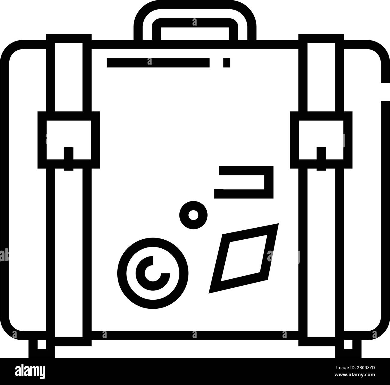 Big suitcase line icon, concept sign, outline vector illustration, linear symbol. Stock Vector