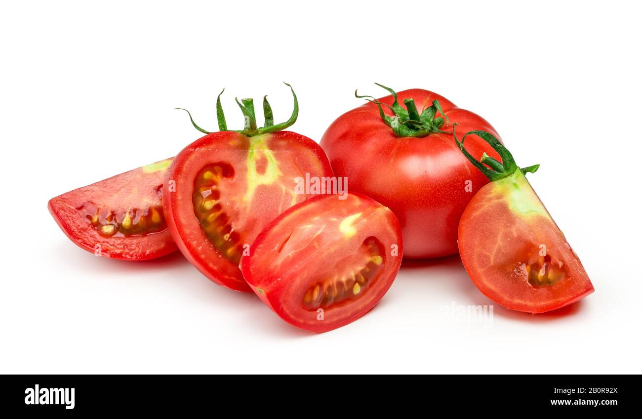 Red tomatoes set isolated on white background Stock Photo - Alamy