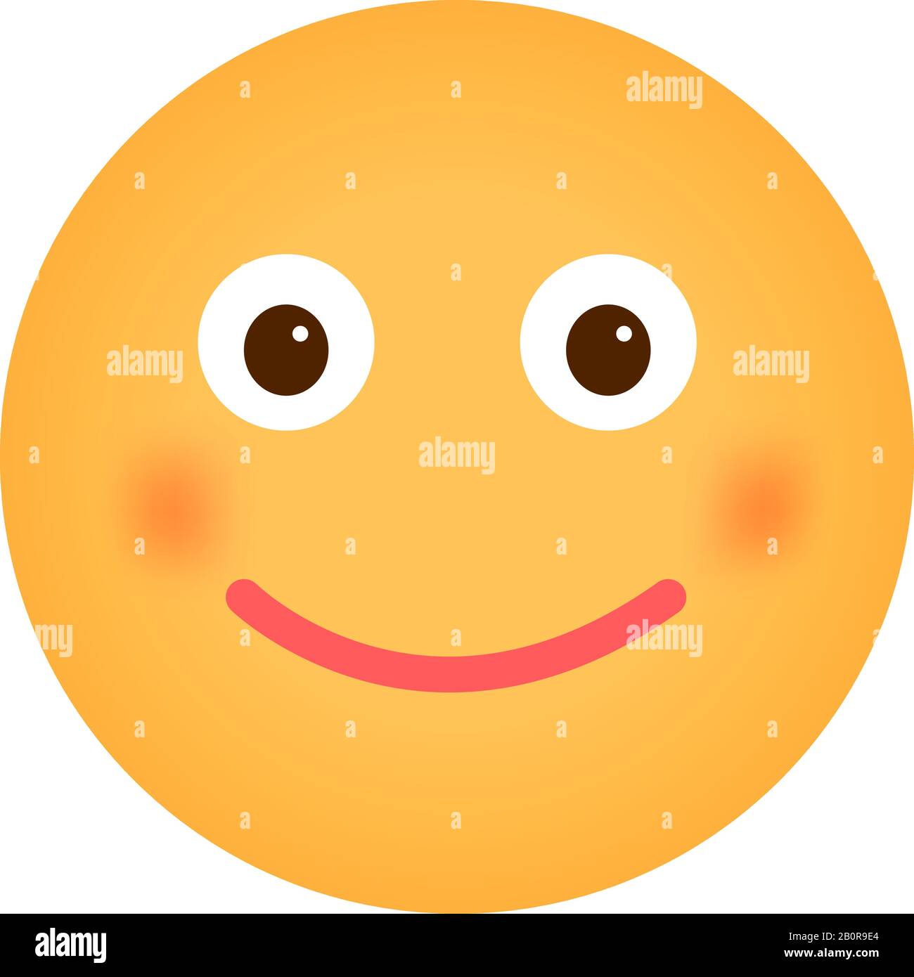 Cartoon face emoticon vector illustration / smiling Stock Vector