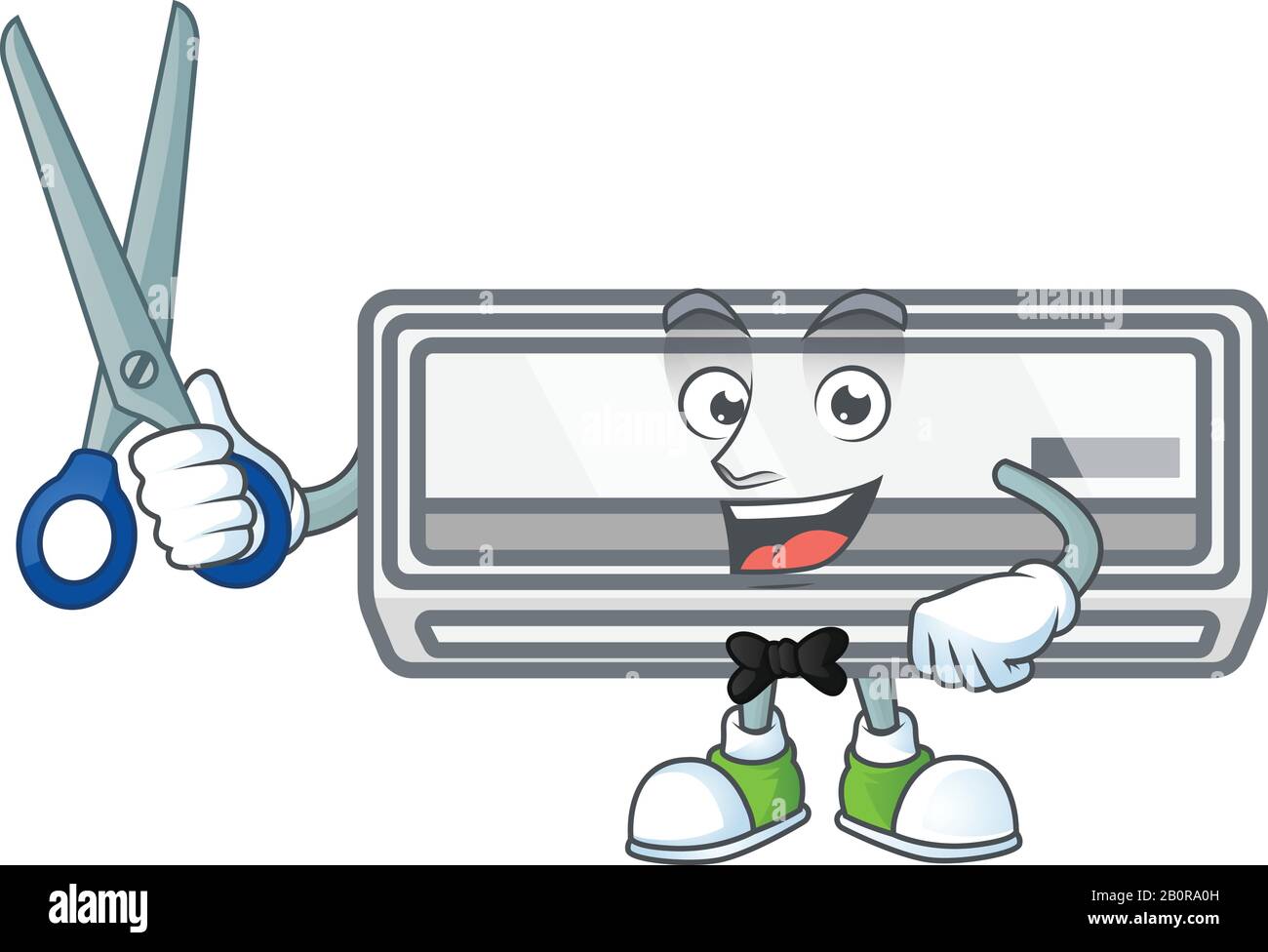 Happy smiling barber air conditioner mascot design style Stock Vector