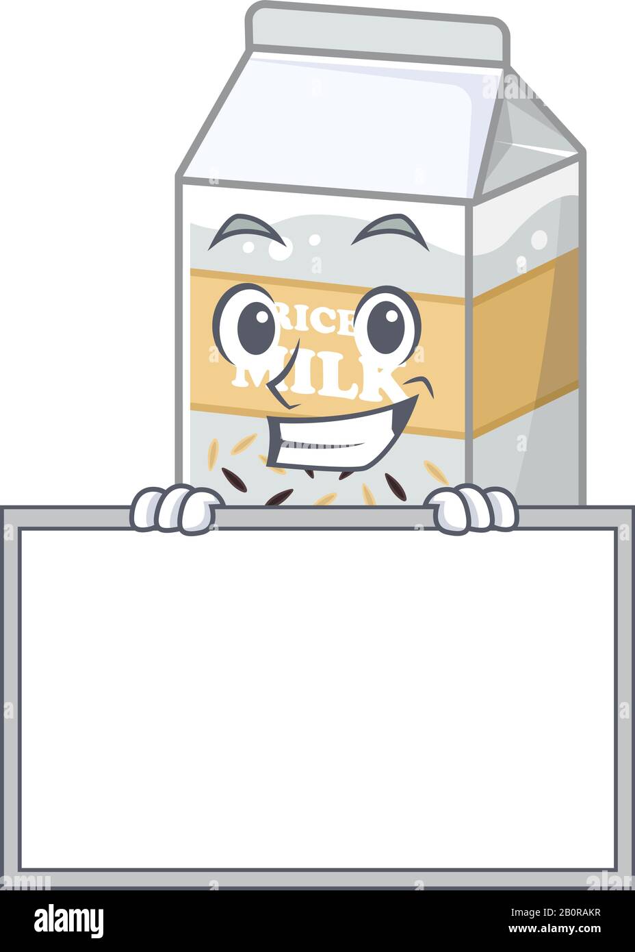 Rice milk cartoon design concept grinning with board Stock Vector Image ...
