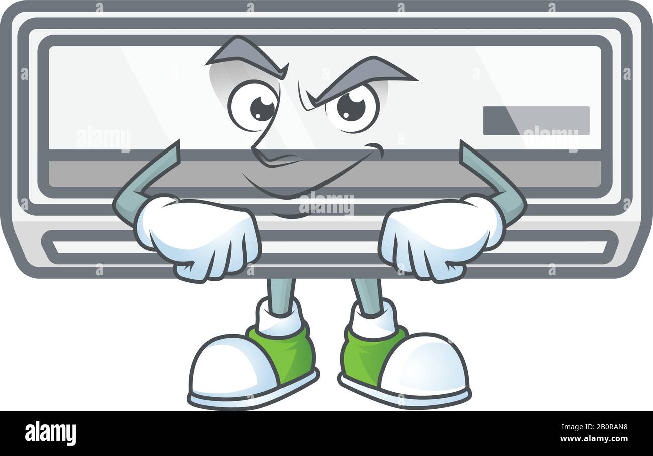 Air conditioner mascot icon design style with Smirking face Stock