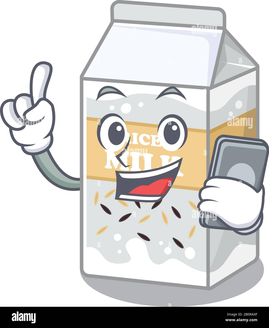 Rice milk Cartoon design style speaking on a phone Stock Vector Image ...
