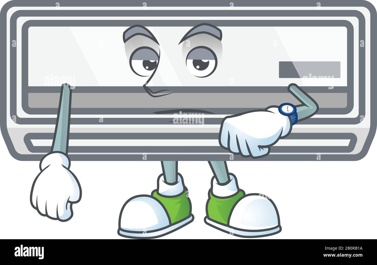 A picture of air conditioner on a waiting gesture Stock Vector Image