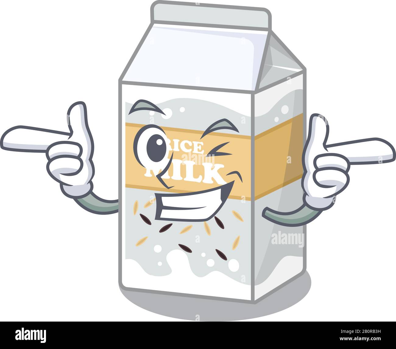 Cute mascot cartoon design of rice milk with Wink eye Stock Vector ...