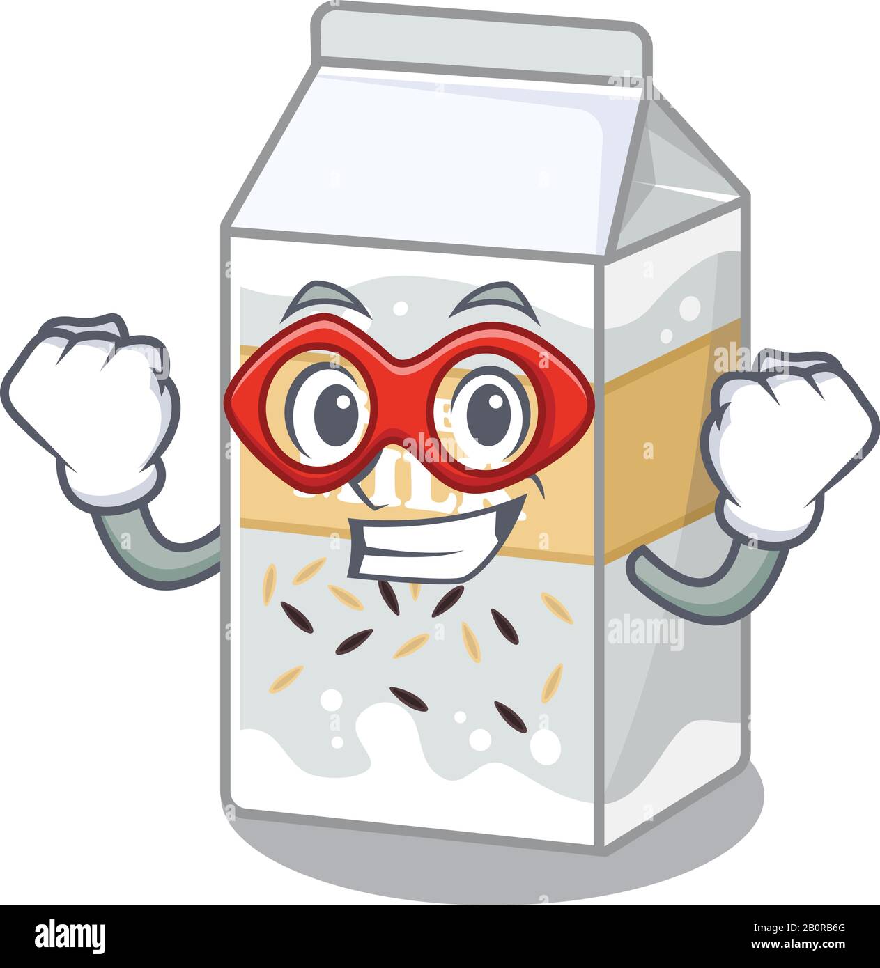 A cartoon concept of rice milk performed as a Super hero Stock Vector ...