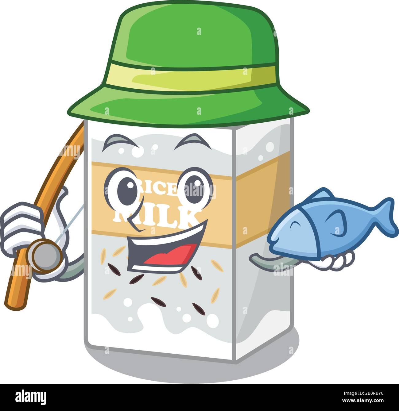 A Picture of happy Fishing rice milk design Stock Vector Image & Art ...