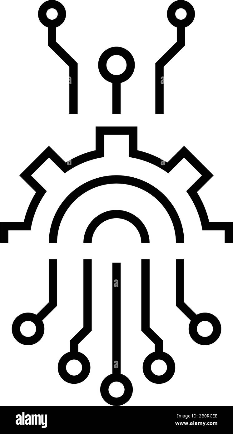 Abstract circuit line icon, concept sign, outline vector illustration ...