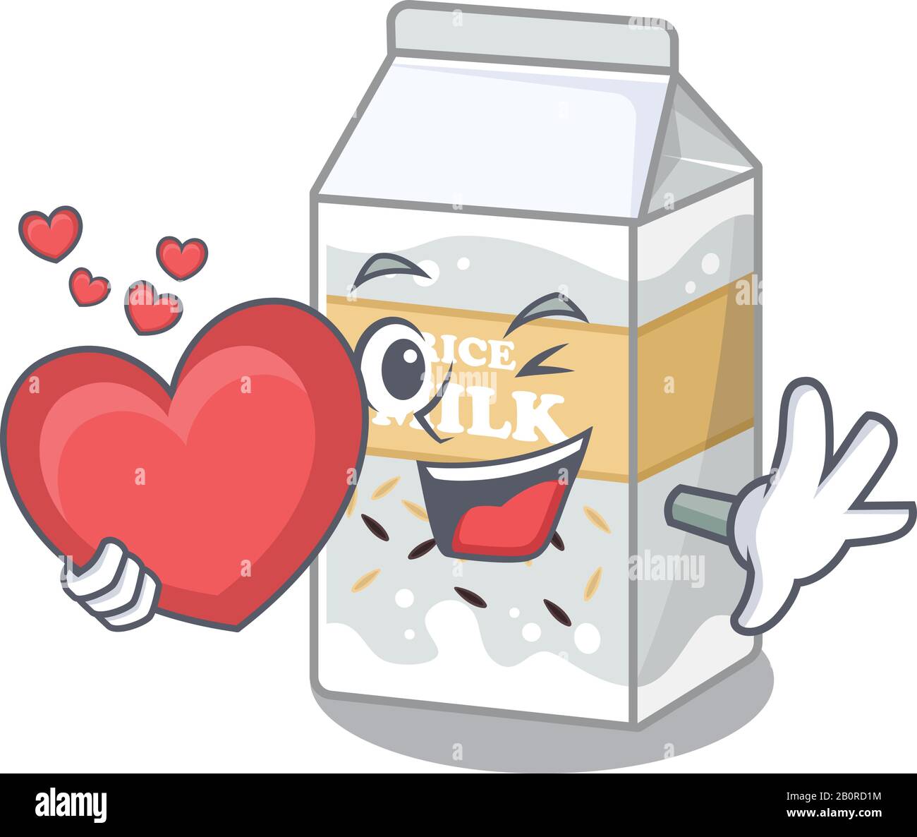 Romantic Rice milk cartoon picture holding a heart Stock Vector Image ...