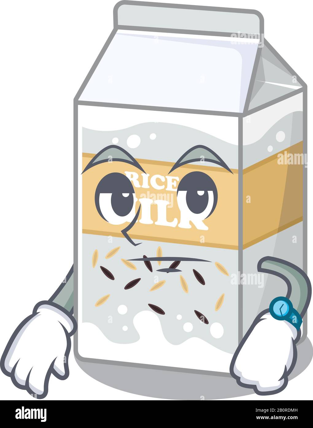 cartoon character design of Rice milk on a waiting gesture Stock Vector ...