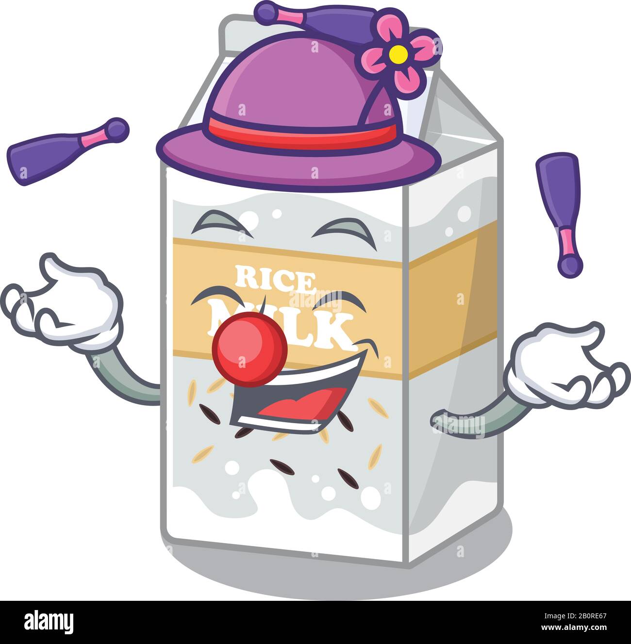 a lively Rice milk cartoon character design playing Juggling Stock ...