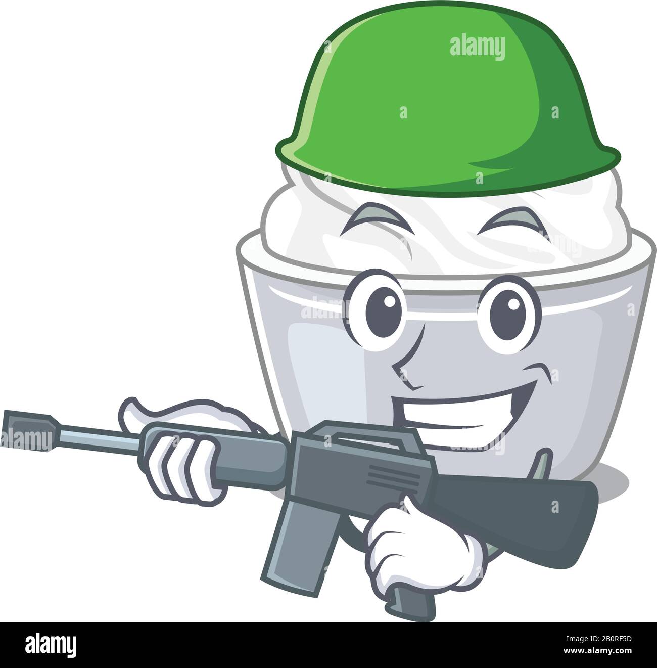 A cute picture of sour cream Army with machine gun Stock Vector Image & Art Alamy