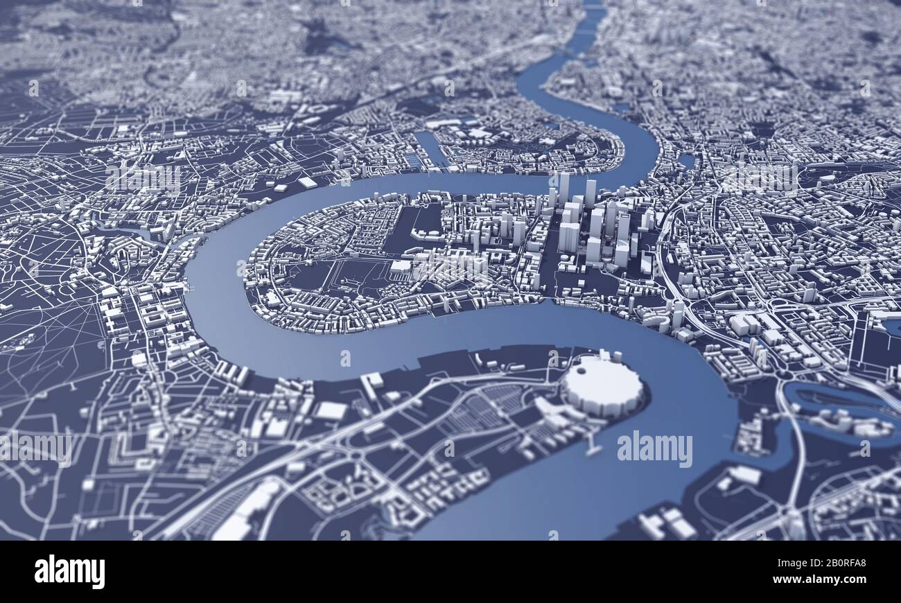 Satellite Map Of London Aerial Map Of London High Resolution Stock Photography And Images - Alamy