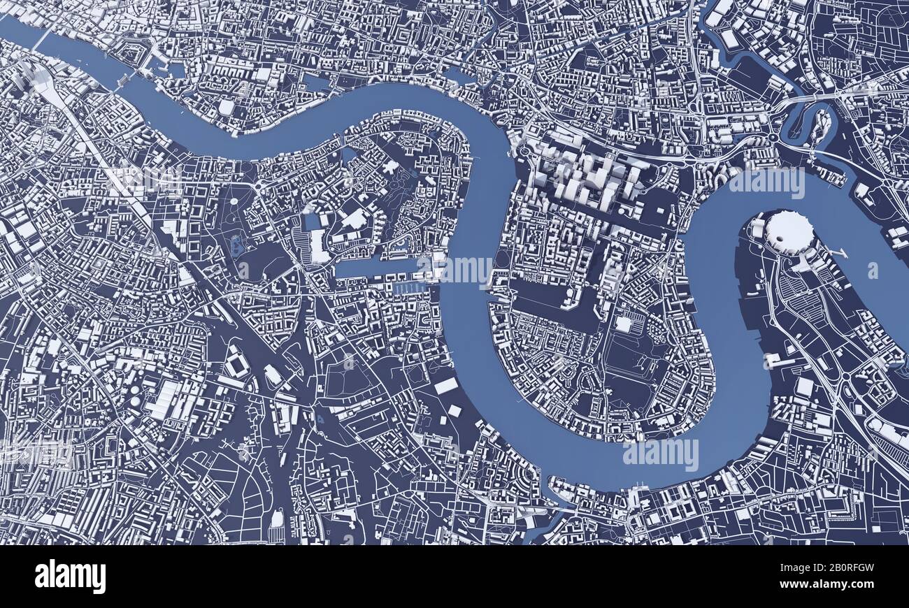 Satellite Map Of London Aerial Map Of London High Resolution Stock Photography And Images - Alamy