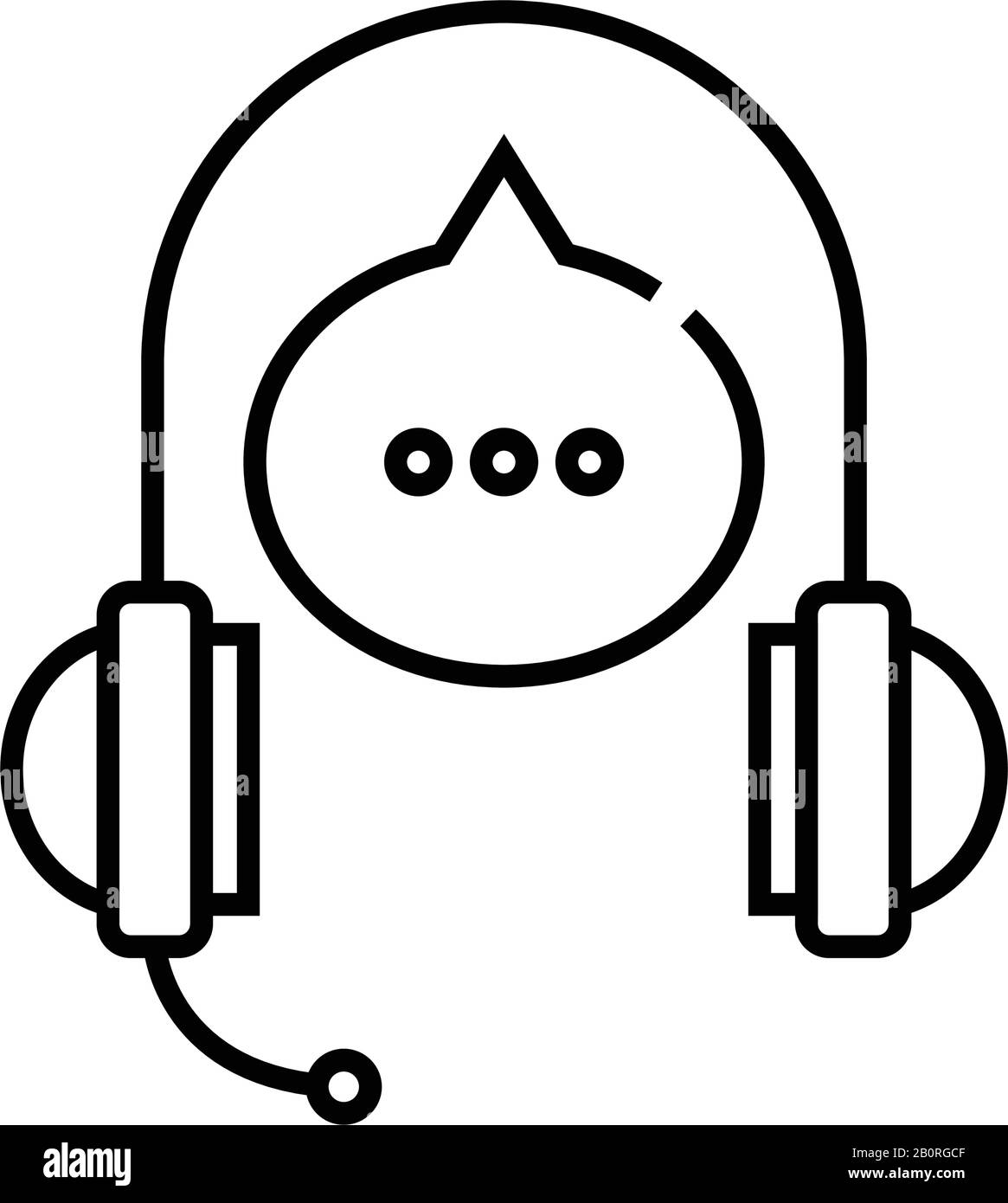 Audio speech line icon, concept sign, outline vector illustration ...