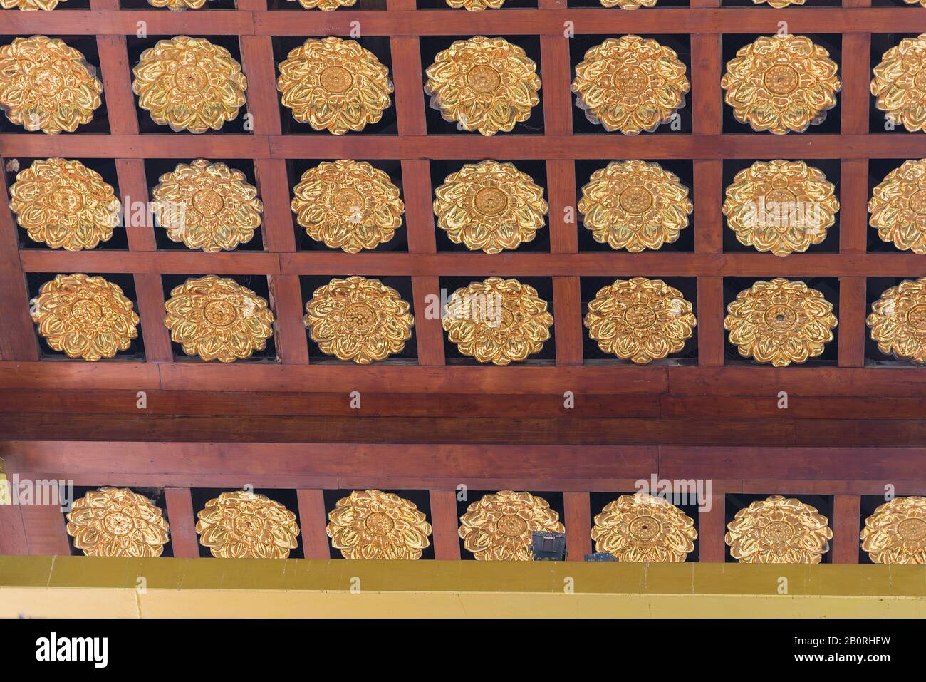 Kandy, Sri Lanka: 03/19/2019: Sri Dalada Maligawa Buddhist shrine tooth relic of Budda. Ceiling detail Stock Photo