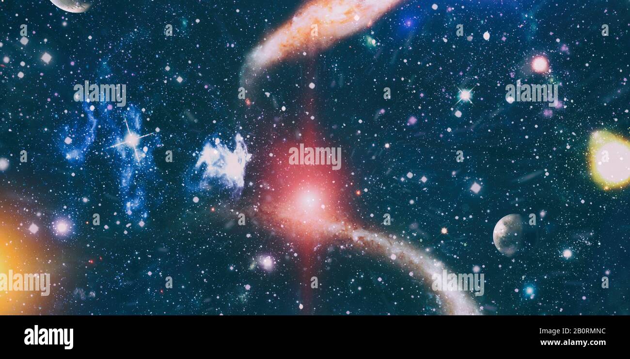 Background of the universe. Star cluster and nebula - A cloud in space ...