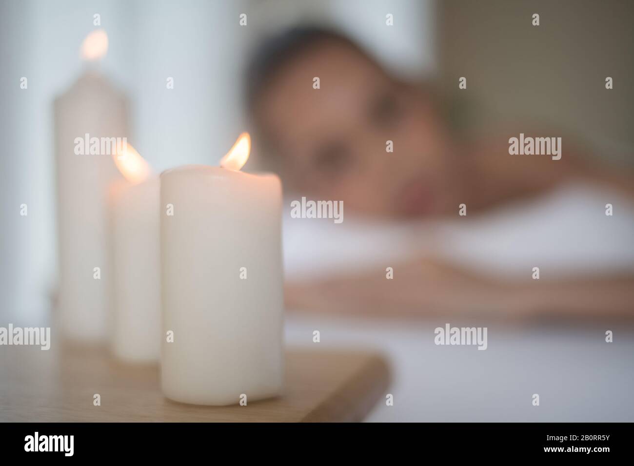 Candles and spa relax healthy Stock Photo Alamy